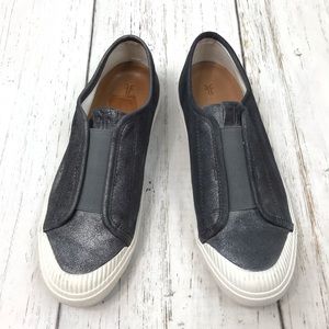 FRYE Claudia Silver Metallic Slip On Sneaker Sz 10
